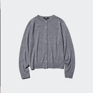 Uniqlo Gray Merino Wool Cardigan